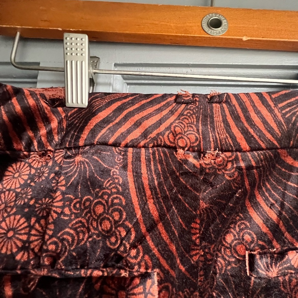 Anthropologie brown/orange floral velvet trouser‎ pants size 6 - Picture 6 of 8